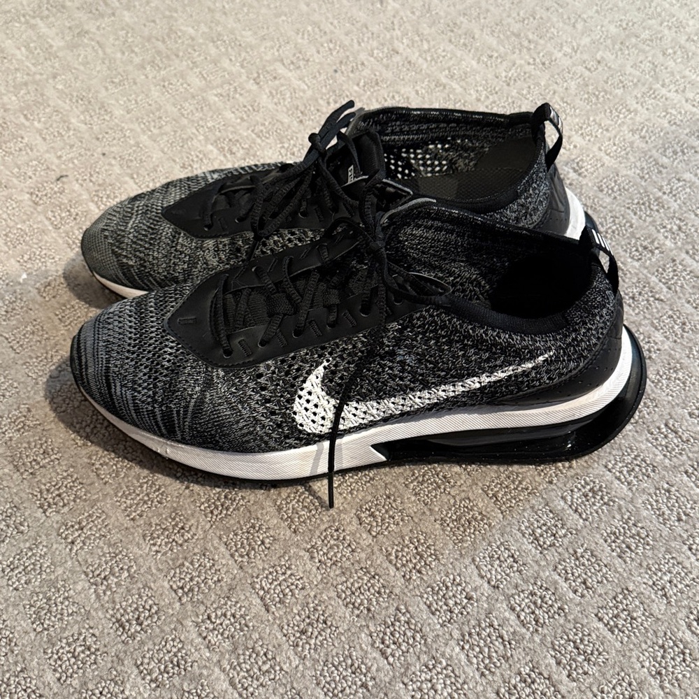 Nike Black and White Flyknit Athletic Shoes
